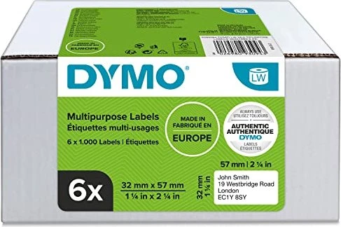Dymo Etiketten LabelWriter 11354, 57x32mm, ablösbar, weiß, 6er-Pack (6000 Etiketten)