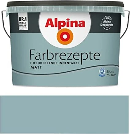 Alpina Farben Farbrezepte Innenfarbe gletscherblau matt, 2.5l
