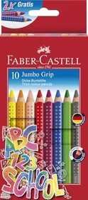 Faber-Castell Jumbo Grip mit grau Buntstift sortiert, 10er-Set