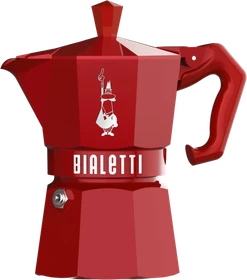 Bialetti Exclusive Moka Express 3 Tassen Espressokanne rot
