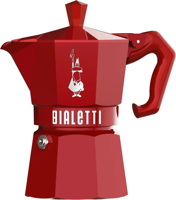 Bialetti Exclusive Moka Express 3 Tassen Espressokanne rot