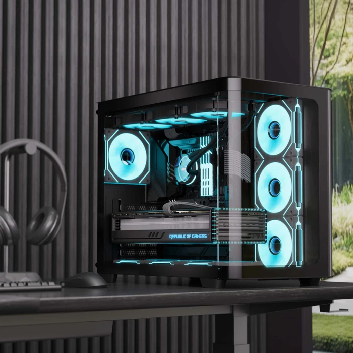 AeroCool P500C Black, Glasfenster