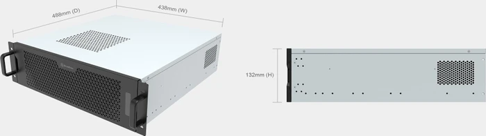 SilverStone RM32, Rackmount Server, schwarz/grau, 3HE, SFX-L