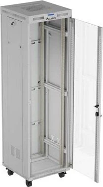 Lanberg 19" Rackschrank 42HE, LCD, freistehend, Flat Pack, V2, Glastür, IP20, RAL 7035, 600mm tief