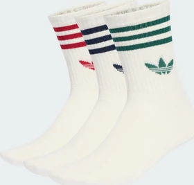 adidas 3-Streifen Crew Socken night indigo/team victory red/collegiate green, 3 Paare