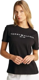 Tommy Hilfiger Roundneck Logo T-Shirt kurzarm schwarz (Damen)
