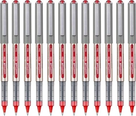 Uni-Ball Eye Fine UB-157 Tintenroller (Mine) rot/transparent, 12er-Pack