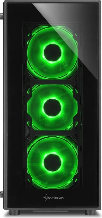 Sharkoon TG5, Lüfter LED grün, Glasfenster