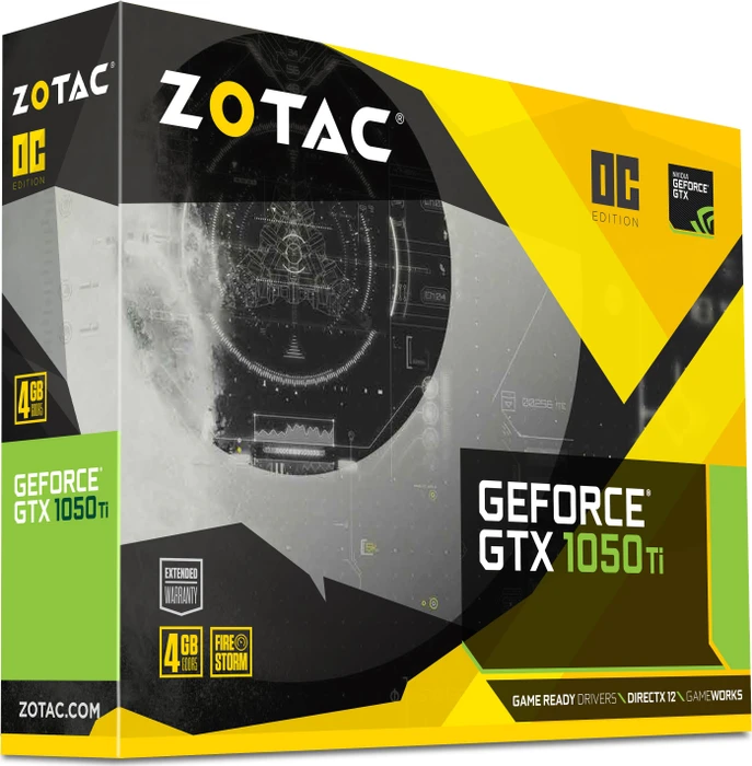 Zotac GeForce GTX 1050 Ti OC Edition, 4GB GDDR5, DVI, HDMI, DP