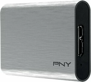 PNY Elite USB 3.0 Portable SSD, Silver, 480GB, USB 3.0 Micro-B