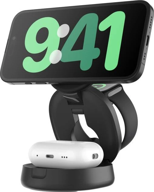 Belkin BoostCharge Kompakte magnetische 3-in-1-Ladestation (15W) schwarz