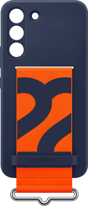 Samsung Silicone Cover with Strap für Galaxy S22 navy