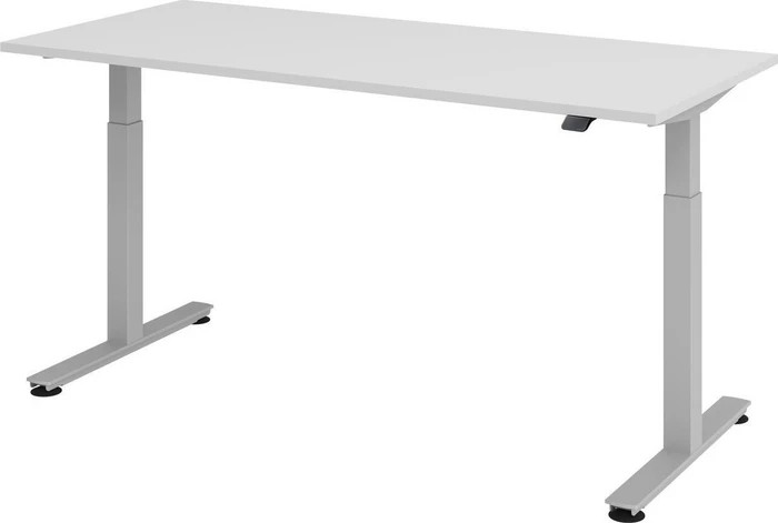 Hammerbacher Ergonomic Aktiv XMST19/5/S elektrisch höhenverstellbarer Sitz-Steh-Schreibtisch 180x80cm grau/silber