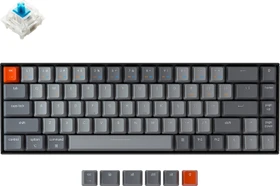 Keychron K6, 65%, LEDs RGB, hot-swap, schwarz/grau, Gateron BLUE, USB/Bluetooth, DE