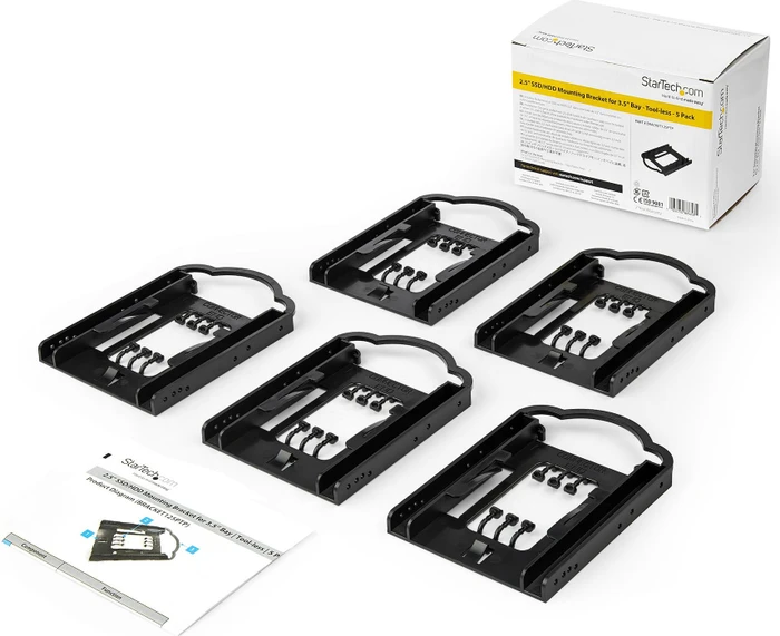 StarTech 3.5" auf 2.5" Montagebügel, schwarz, 5er-Pack
