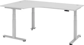 Hammerbacher Ergonomic Aktiv XDSM82/5/S elektrisch höhenverstellbarer Sitz-Steh-Schreibtisch 200x120cm grau/silber