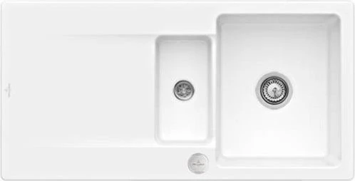 Villeroy & Boch Siluet Flat 980x490mm Einbau Becken reversibel mit Ablauffernbedienung weiß alpin
