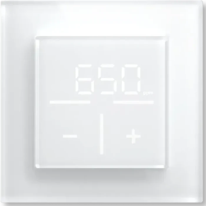 eQ-3 HomeMatic Glas-Wandthermostat mit CO2-Sensor weiß, Funk-Wandthermostat