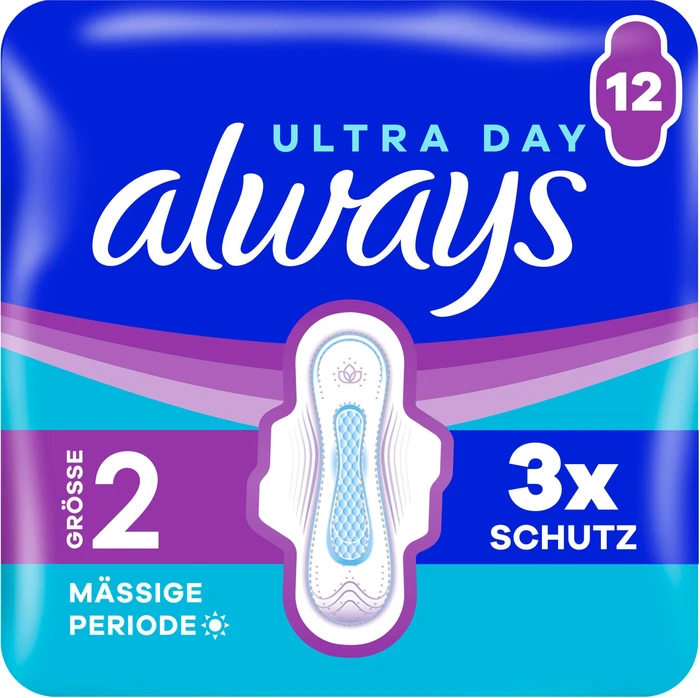 Always Ultra Day Long mit Flügeln Größe 2, 12 Stück
