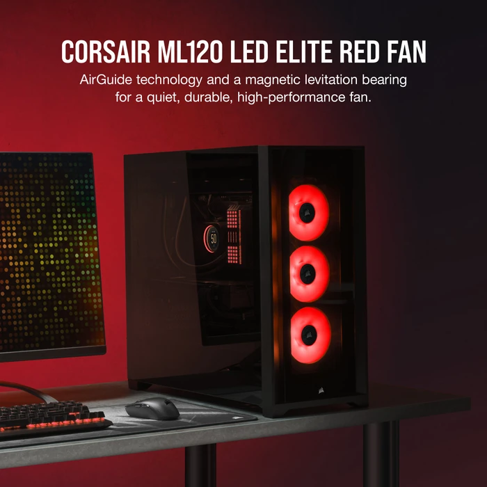 Corsair ML Series ML120 LED Elite Red, schwarz, 120mm
