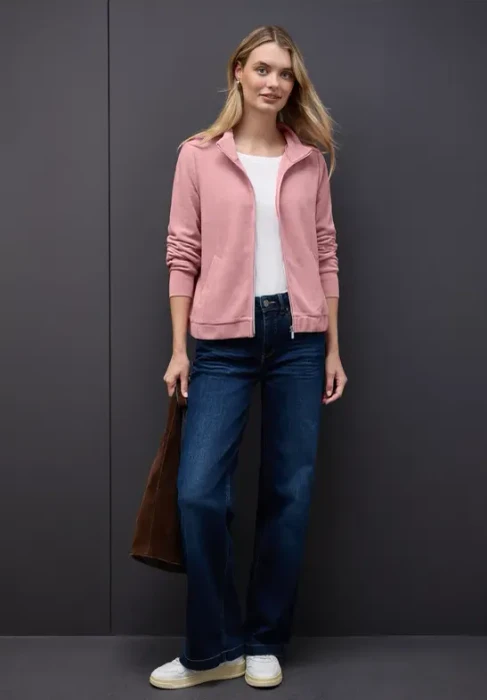 Street One Strukturjacke mit Zipper Jacke powder pink (Damen)