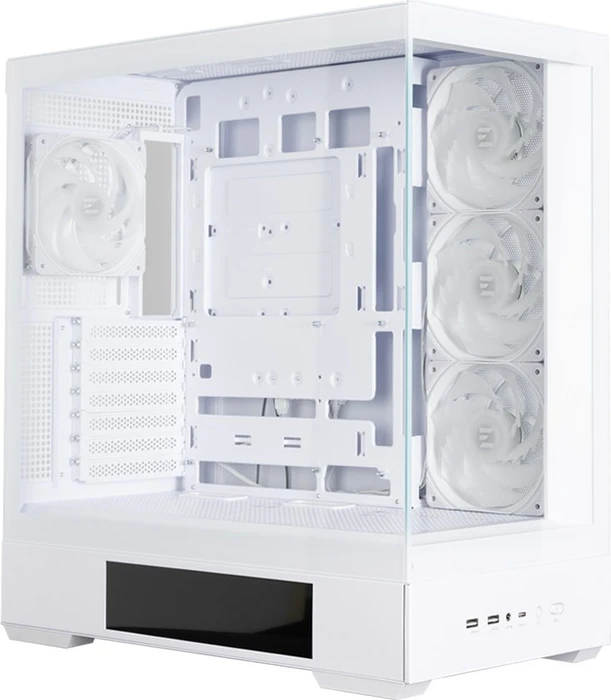 Zalman P40 DS White, weiß, Glasfenster