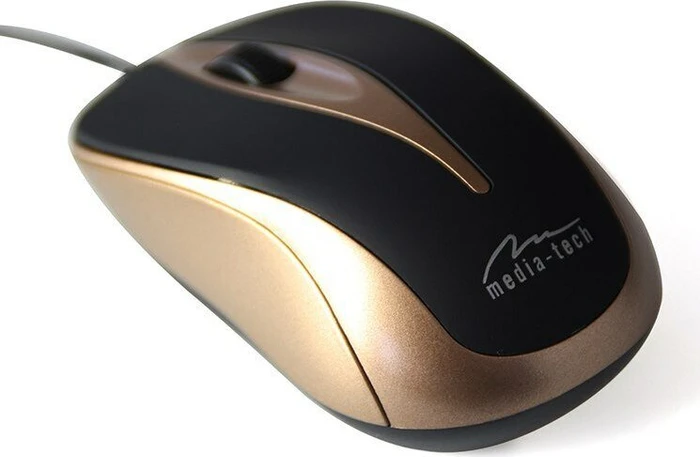 Media-Tech Plano Mouse schwarz/gold, USB