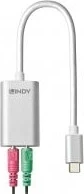 Lindy USB Typ C auf Audio Konverter, silber