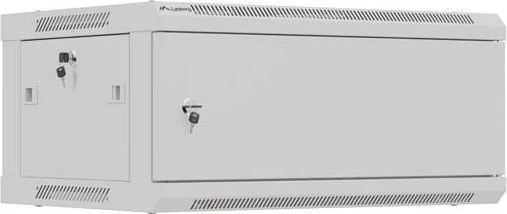 Lanberg WF01 Series 19" Wandschrank 4HE, hängend, Flatpack, Stahltür, IP20, RAL 7035, 450mm tief