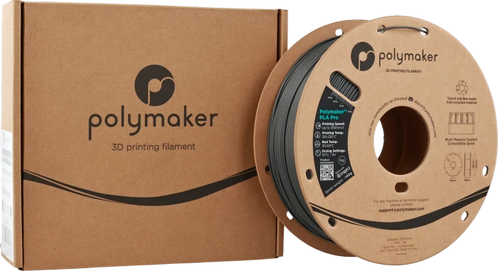 Polymaker PLA, Grau / Silber, Spule, 1.75mm, 1.00kg