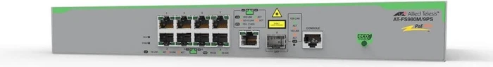 Allied Telesis CentreCOM FS980M Desktop Managed Switch, 8x RJ-45, 1x RJ-45/SFP, 150W PoE+