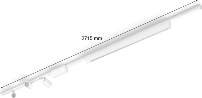 Philips Hue White and Color Ambiance Basis Perifo Schienensystem für die Decke gerade mit 3 Spots & 1 Lineare Lightbar weiß