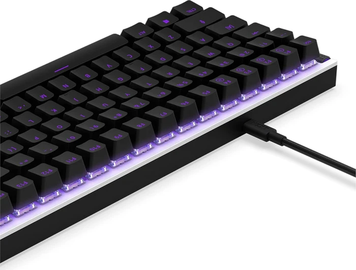 NZXT Function MiniTKL, matt weiß, LEDs RGB, hot-swap, Gateron RED, USB, FR
