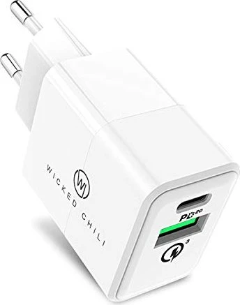 Wicked Chili 20W Dual USB-Netzteil mit Quick Charge und USB-C PD weiß