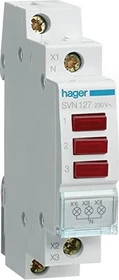 Hager LED Leuchtmelder 3fach rot 230V AC 1PLE