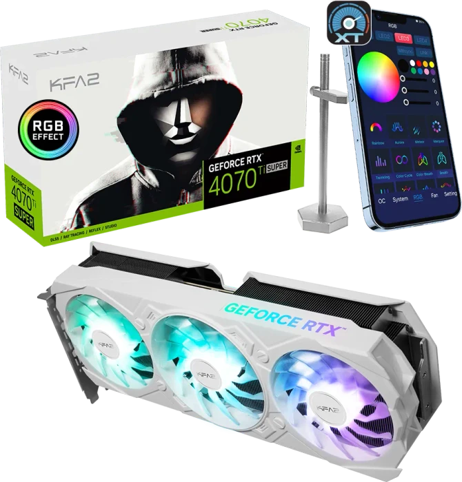 KFA2 GeForce RTX 4070 Ti SUPER EX Gamer White (1-Click OC), 16GB GDDR6X, HDMI, 3x DP