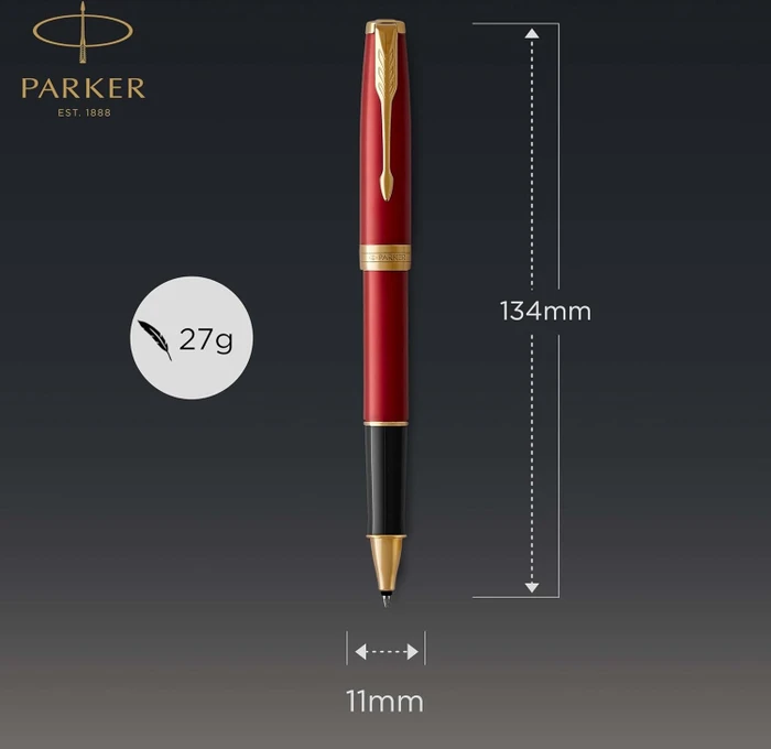 Parker Sonnet Intense Red Lacquer GT Kugelschreiber rot/schwarz/gold trim, Geschenkbox