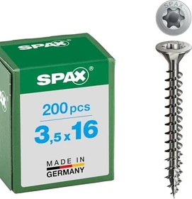 Spax Edelstahl rostfrei A2 4CUT T-STAR plus T15 Universalschraube, 3.5x16mm, 200 Stück