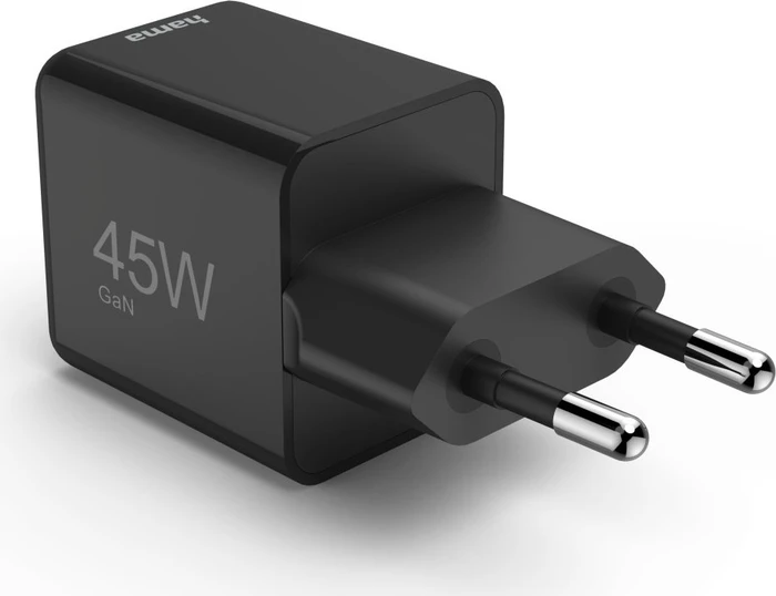 Hama GaN Schnellladegerät Super-Mini, USB-C, 1x USB-C, 45W, schwarz