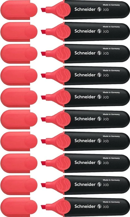 Schneider Job Textmarker rot, 10er-Pack