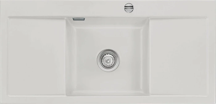 systemceram Mera Middle F Einbau Becken rechts mit Ablauffernbedienung alu