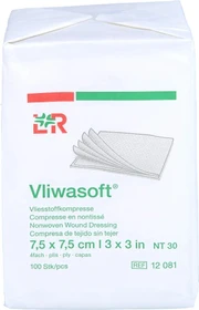 Lohmann & Rauscher Vliwasoft Vlieskompressen 4-lagig unsteril, 7.5 x 7.5cm, 100 Stück