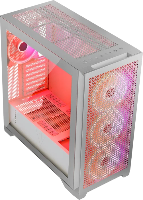 Modecom Volcano Expanse T Apex ARGB Midi, weiß, Glasfenster