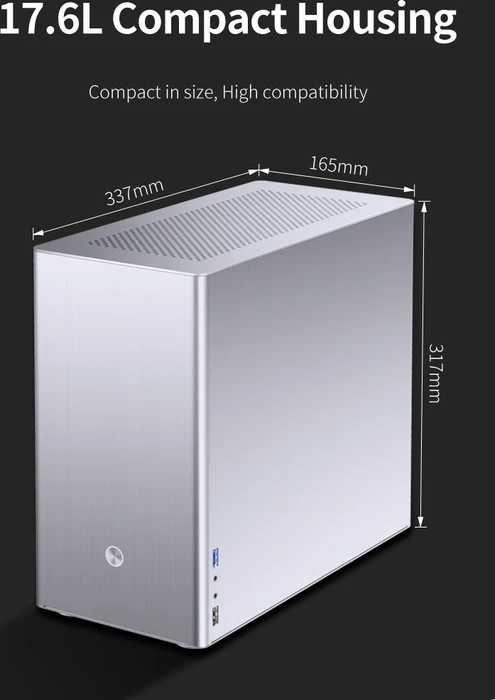 Jonsbo V9, silber, Glasfenster