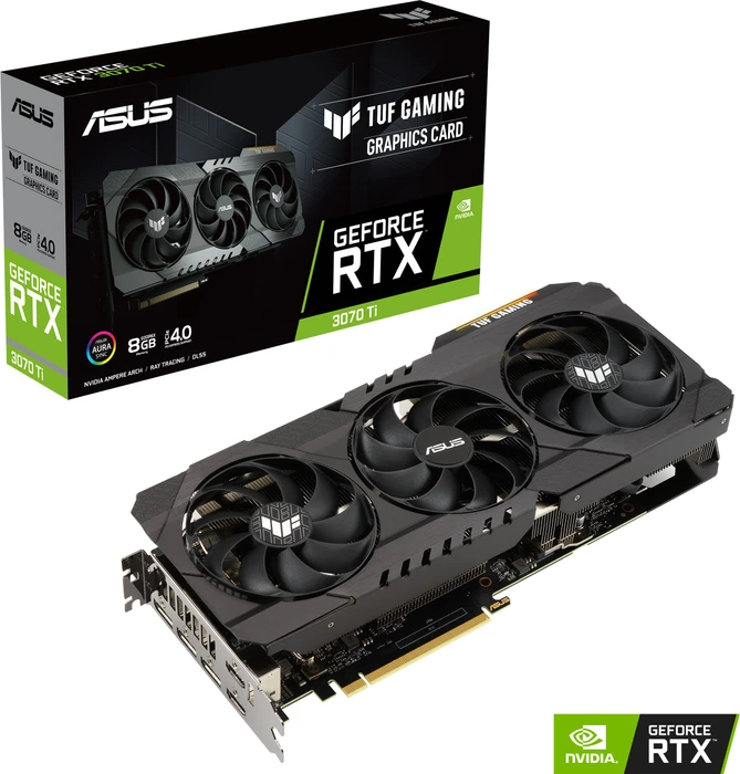 ASUS TUF Gaming GeForce RTX 3070 Ti, TUF-RTX3070TI-8G-GAMING, 8GB GDDR6X, 2x HDMI, 3x DP