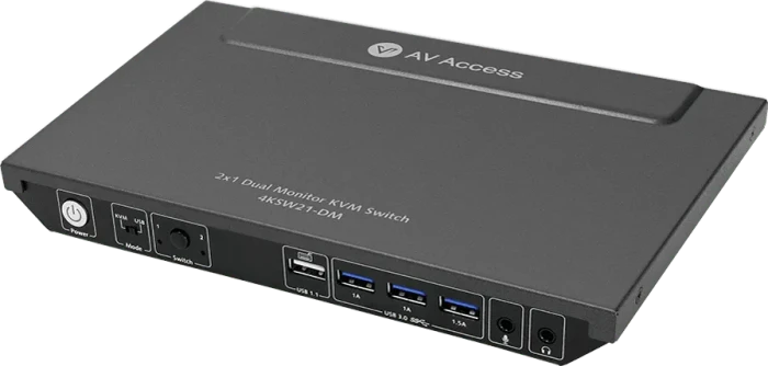 AV Access 2x1 Dual Monitor, 4K Dual-HDMI, 2-fach KVM-Switch