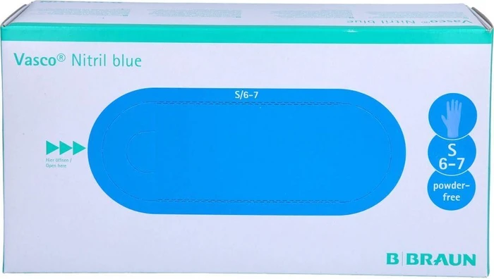 B.Braun Vasco Nitril Einweghandschuhe S blau, 150 Stück