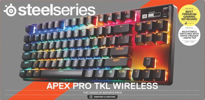 SteelSeries Apex Pro TKL Wireless Gen 3, schwarz, OmniPoint 3.0, USB/Bluetooth, DE