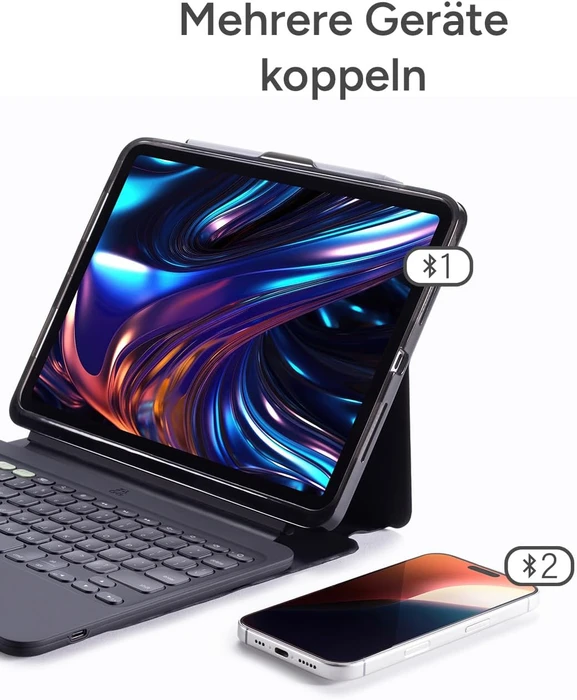 ZAGG Pro Keys 2 für iPad Pro 13" (M4/M5), grau/schwarz, DE