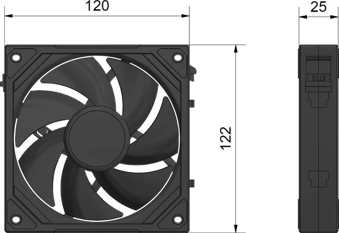 Alpenföhn Wing Boost 4, schwarz, 120mm